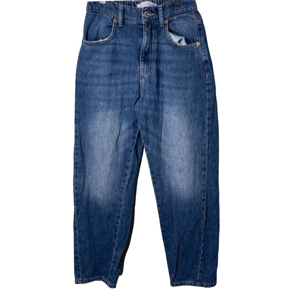 Zara boy light blue elastic waistband jeans sz 11-12